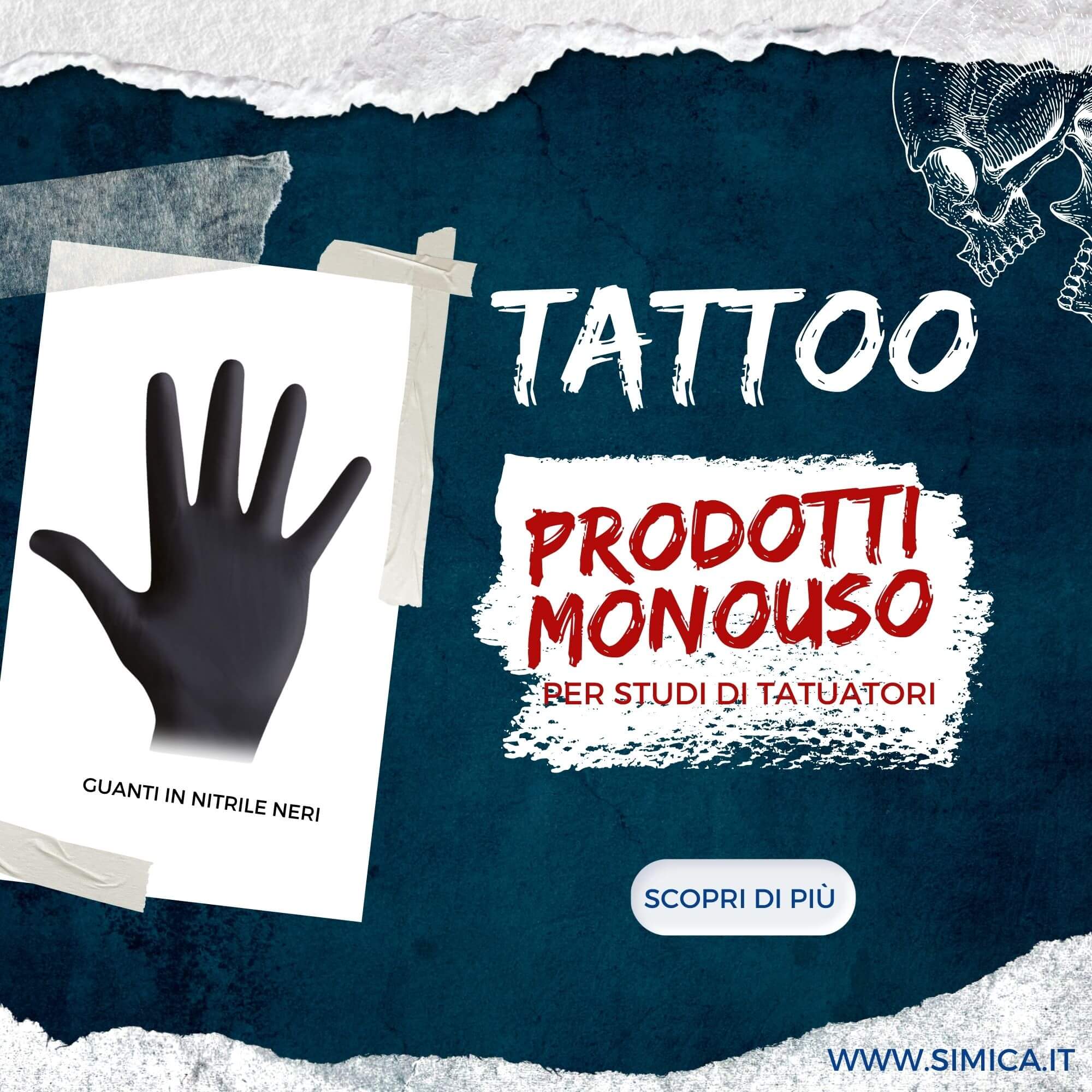 Guanti neri in nitrile per tatuatori