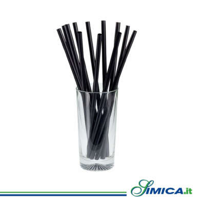 Cannuccia nera BIO PLA cm.21 pz.500
